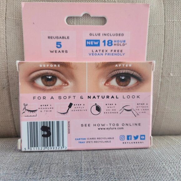 Eyelure London Lashes Natural No.31 Featherlight Feel Useable 5 Time W/ Adhesive - Picture 8 of 10